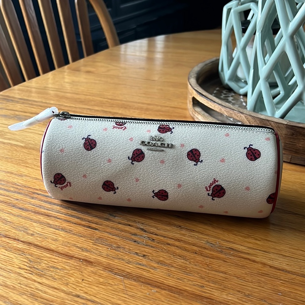 Coach Ladybug Print Makeup Brush Holder NWT - Case